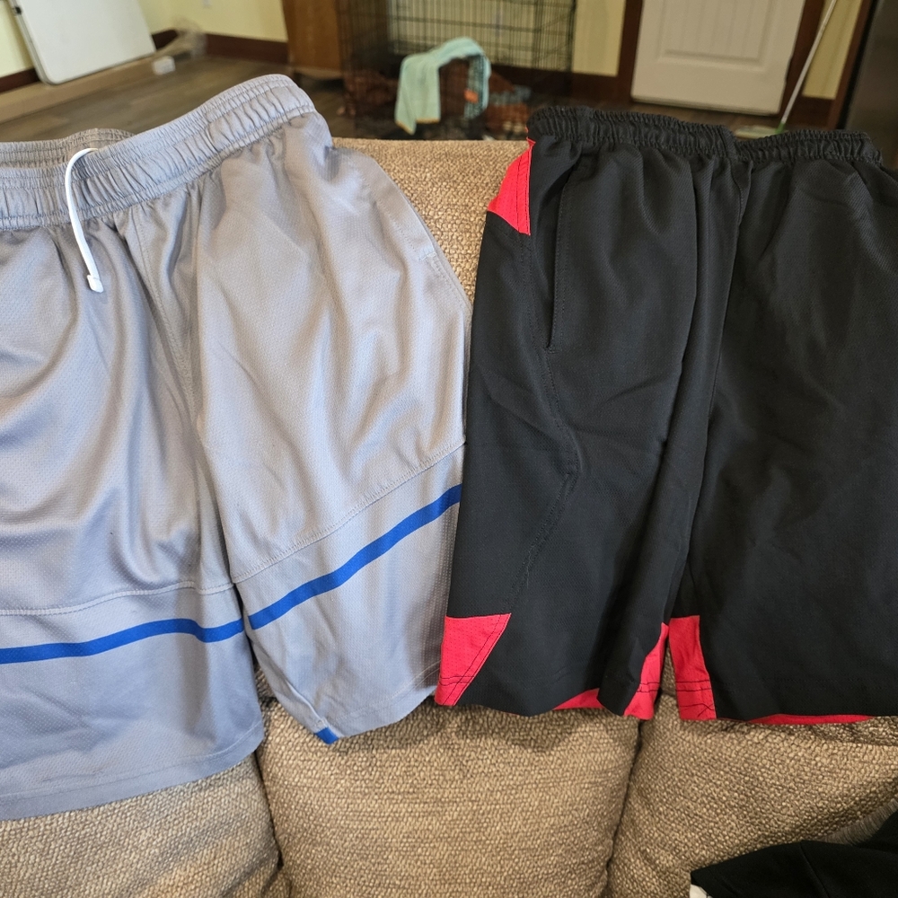 Reebok Kids' Gray and Black-Red Shorts